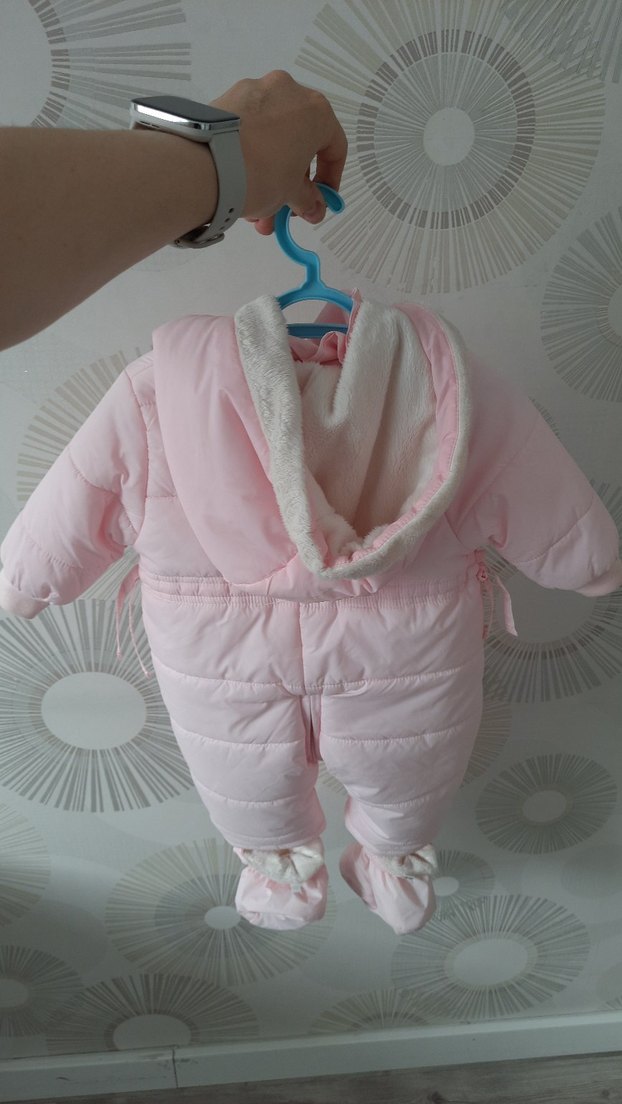 Pembe Bebek Kız Tulumu Fırfırlı - Görsel 2