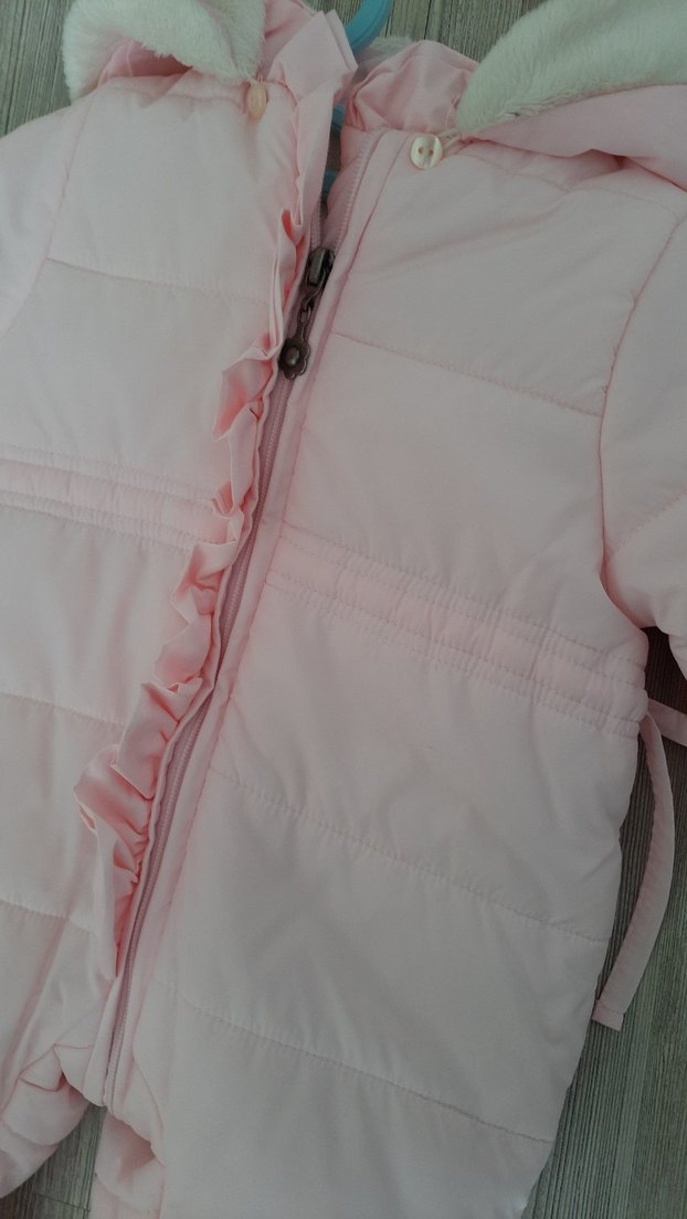 Pembe Bebek Kız Tulumu Fırfırlı - Görsel 4