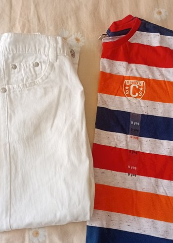 Beyaz çocuk Keten Kumaş Pantolon - Görsel 6