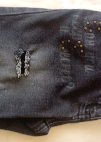 Kızlar için İşlemeli Kot Pantolon - Görsel 16