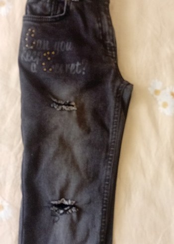 Kızlar için İşlemeli Kot Pantolon - Görsel 12