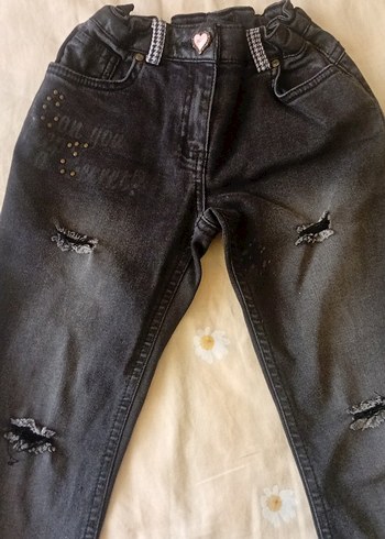 Kızlar için İşlemeli Kot Pantolon - Görsel 11