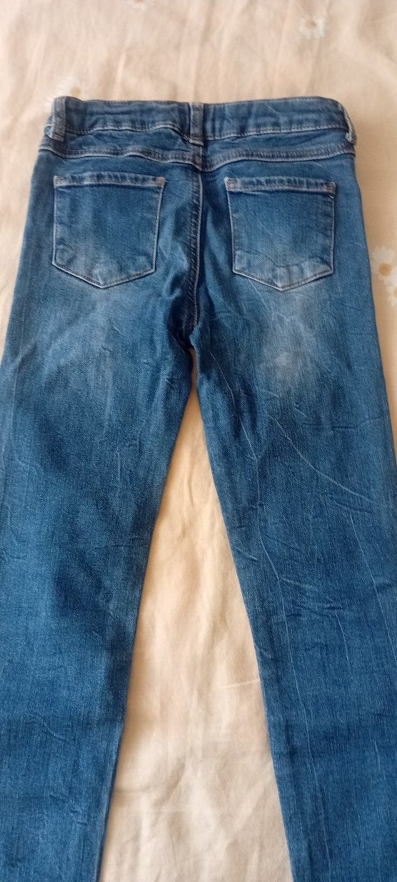 Kızlar için İşlemeli Kot Pantolon - Görsel 5