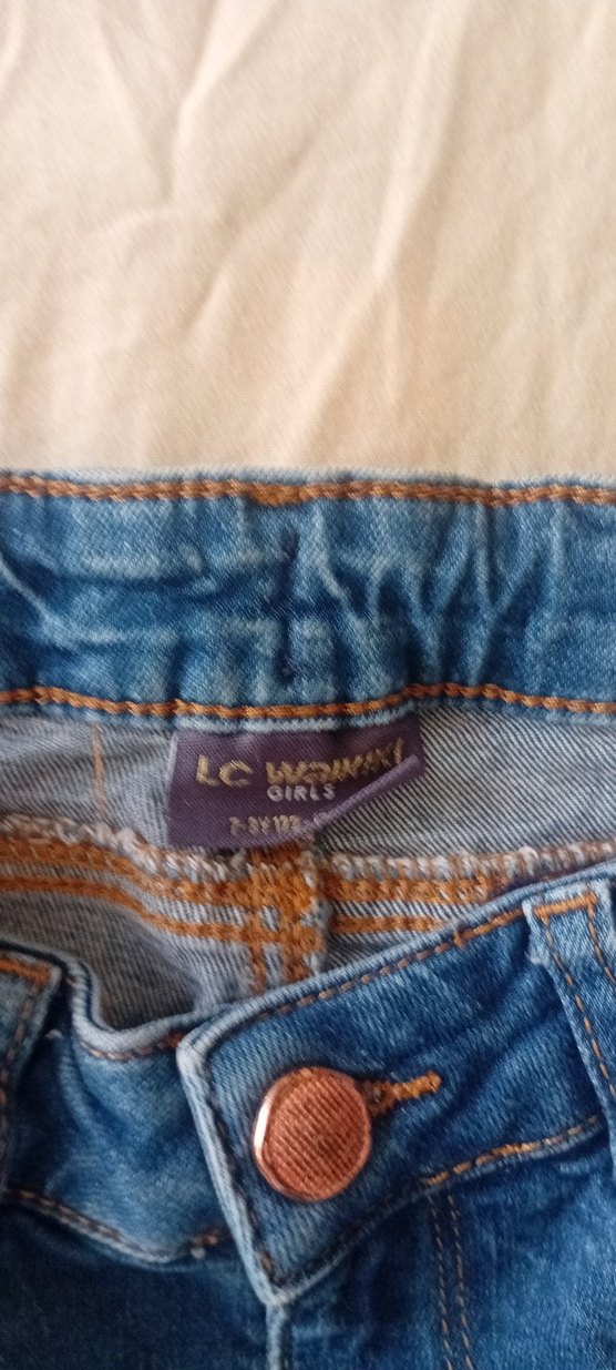 Kızlar için İşlemeli Kot Pantolon - Görsel 4