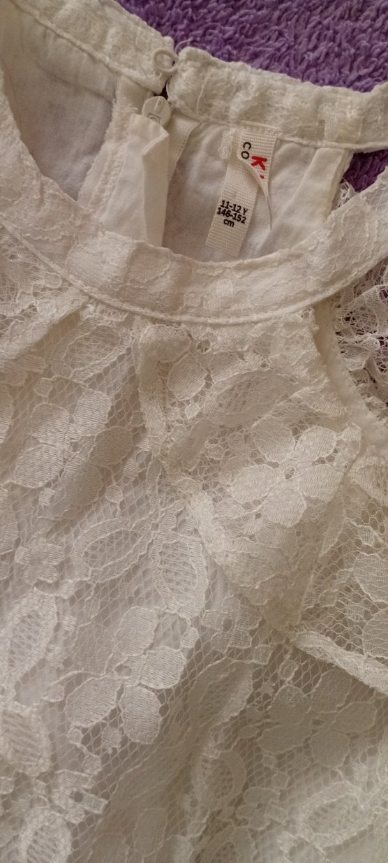 Kız Çocuk Beyaz Dantel Elbise - Görsel 3