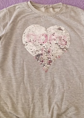 Gri Payetli Nakışlı Kız Eşofman Takımı - Görsel 3