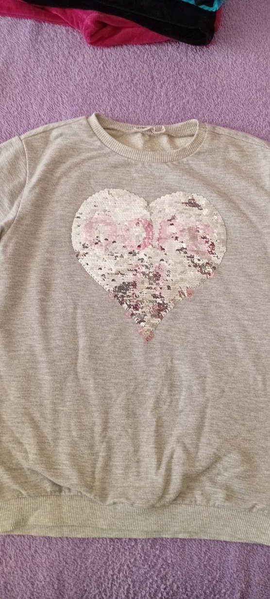 Gri Payetli Nakışlı Kız Eşofman Takımı - Görsel 3