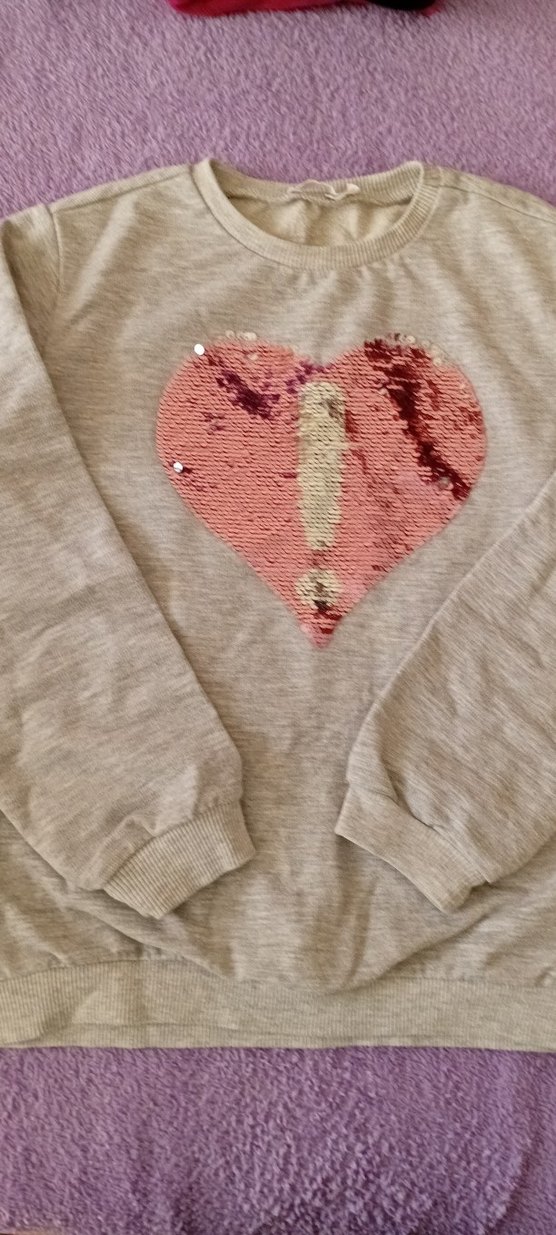 Gri Payetli Nakışlı Kız Eşofman Takımı - Görsel 4