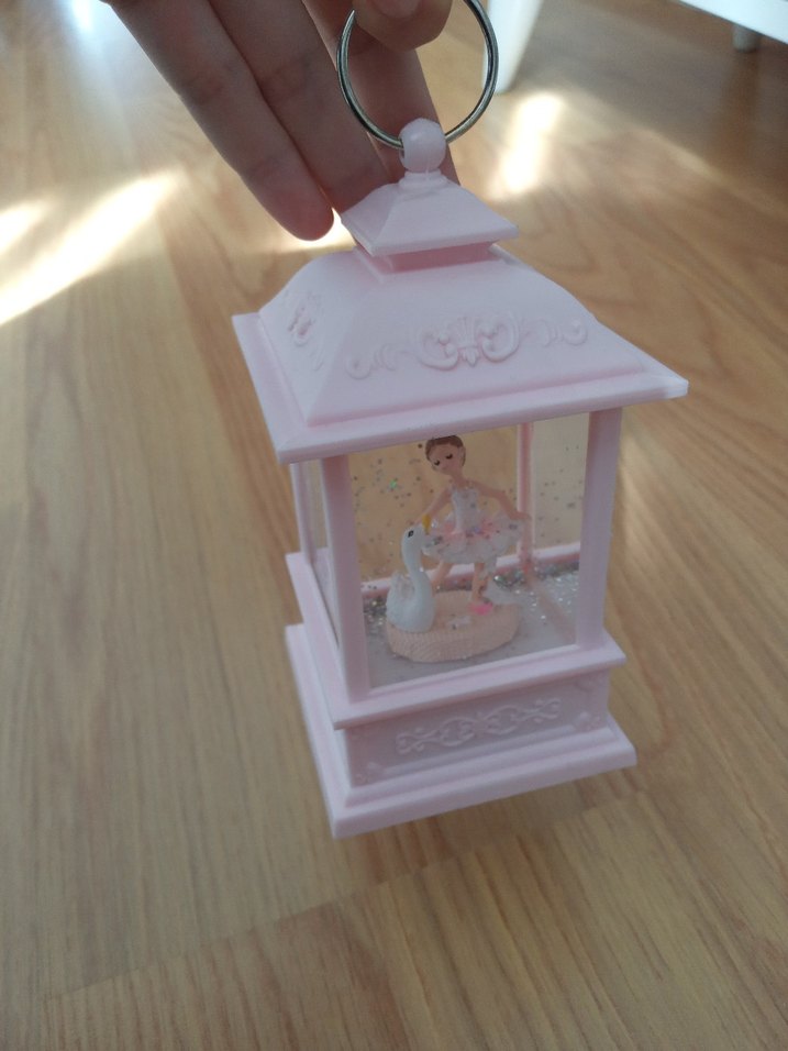 Pembe Figürlü Dekoratif ışıklı müzikli kar küresi - Görsel 5