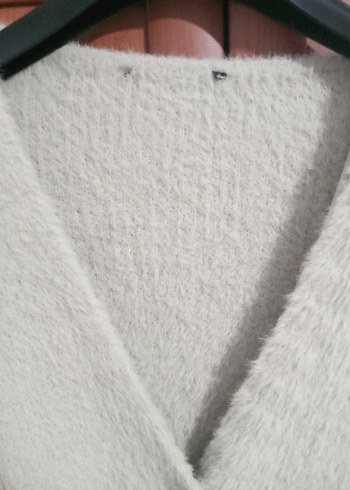 Kadın Bej peluş Hırka Uzun Kollu - Görsel 4