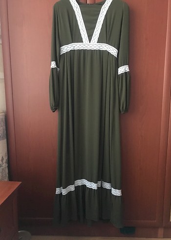 Bohem Tarz Khaki Uzun Elbise - Görsel 6