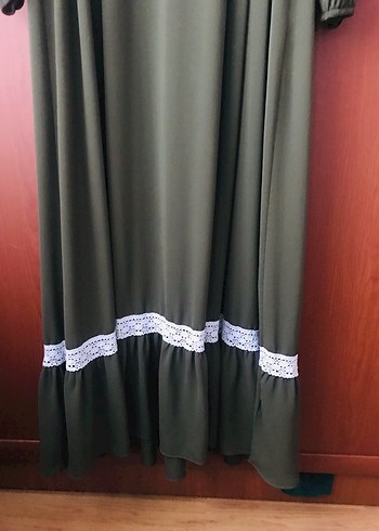 Bohem Tarz Khaki Uzun Elbise - Görsel 3