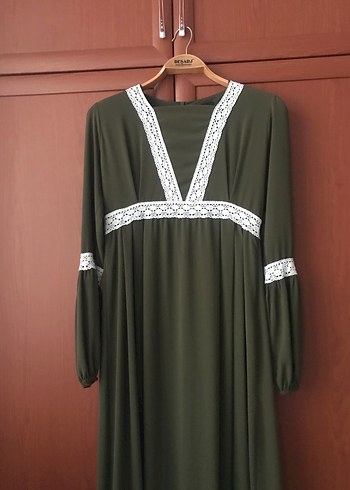 Bohem Tarz Khaki Uzun Elbise - Görsel 4