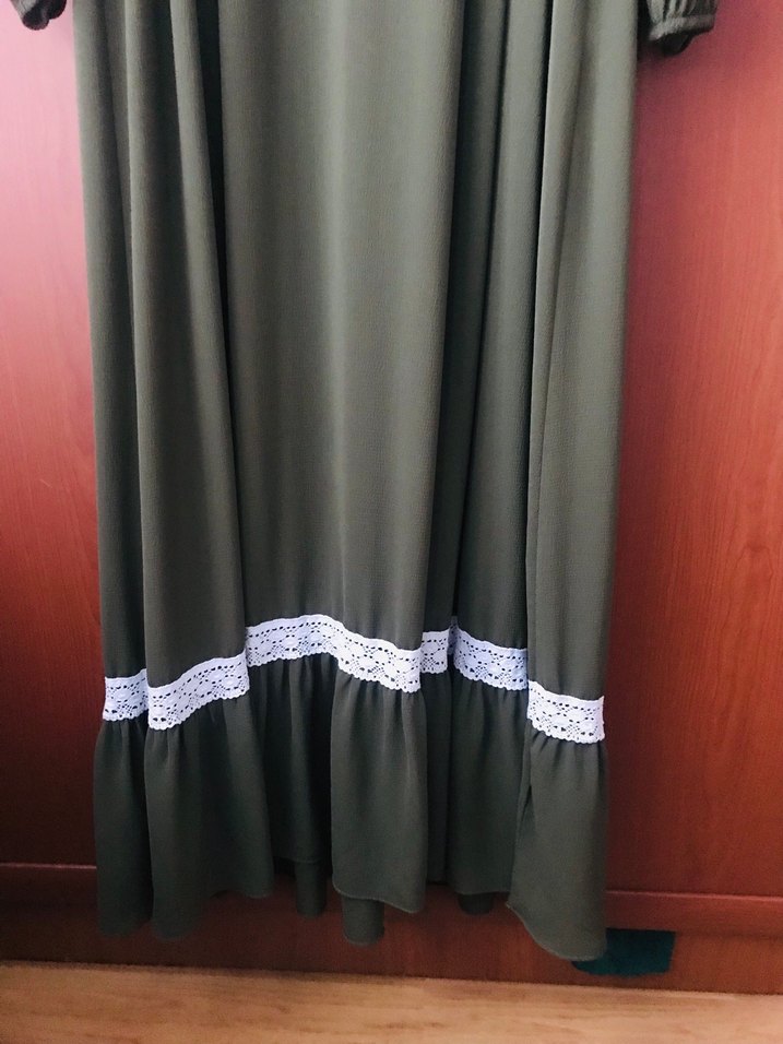 Bohem Tarz Khaki Uzun Elbise - Görsel 3