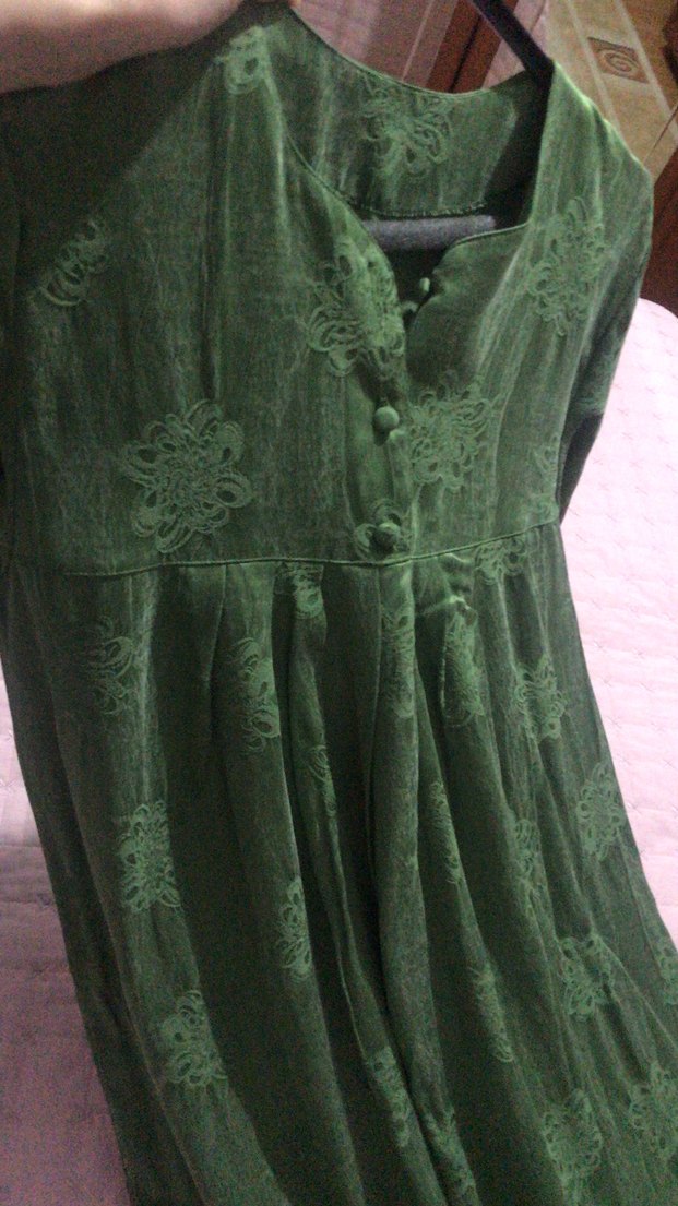 Yeşil Drapeli Uzun  Nişan Elbises - Görsel 4