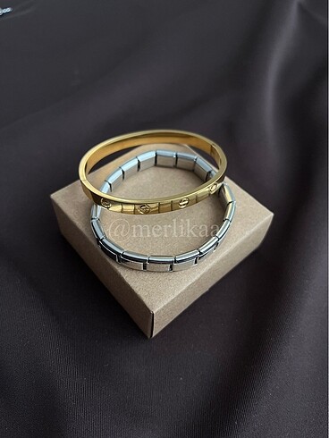 İtalyan Nomination Bileklik+Gold Cartier Bileklik