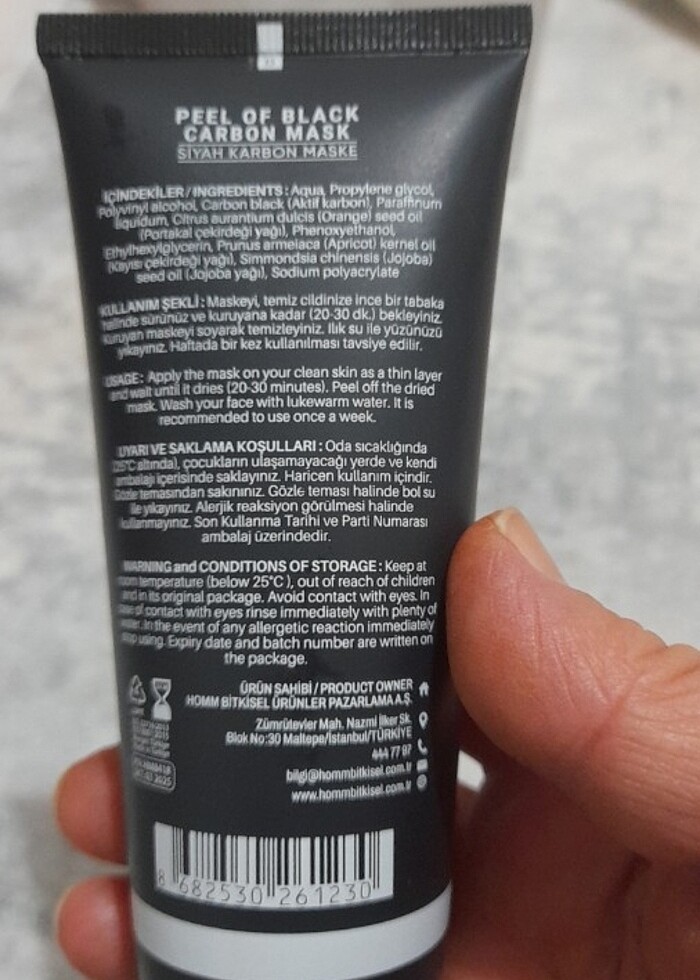 Homm bitkisel siyah karbon maske - Görsel 2