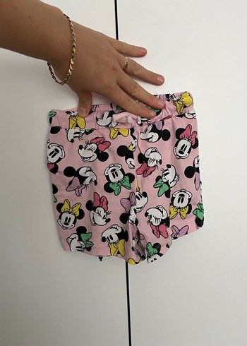 Desenli bebek Pembe Mini Şort