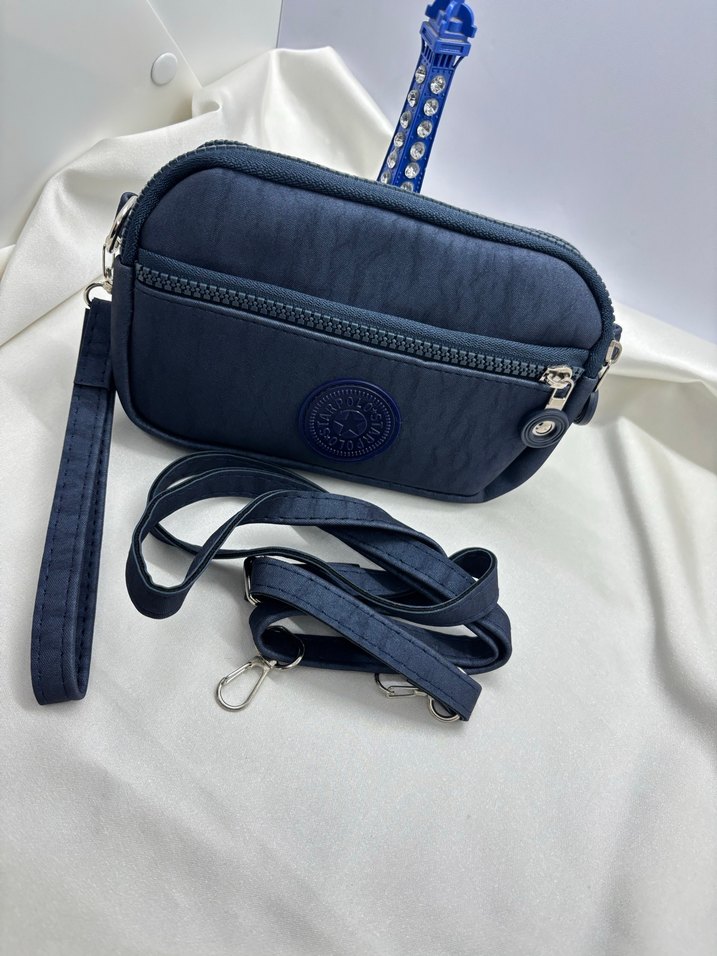 Kadın Mavi Fermuarlı Çapraz Çanta - Görsel 2