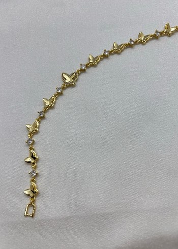 Zincir Detaylı Altın Renkli Kadın Bileklik - Görsel 3