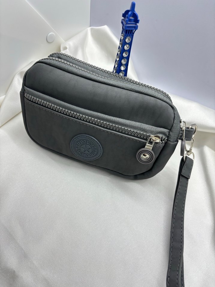 Gri Fermuarlı Kadın Çapraz Çanta - Görsel 3