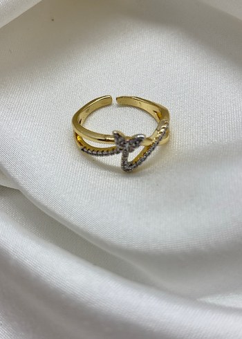 Altın Renkli Kelebek Detaylı Kadın Yüzük - Görsel 3