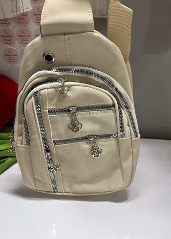 Bej Fermuarlı Kadın Çapraz Çanta - Görsel 2