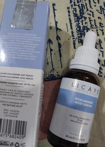  Beden LICAPE Hyaluronik Asit Serumu 30 ml