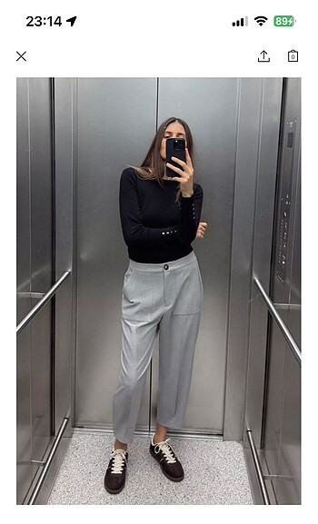 s Beden siyah Renk Zara havuç kesim pantolon