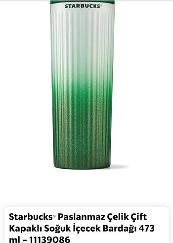 Starbucks Starbucks Çift Kapaklı Paslanmaz Çelik Bardak 473 ml