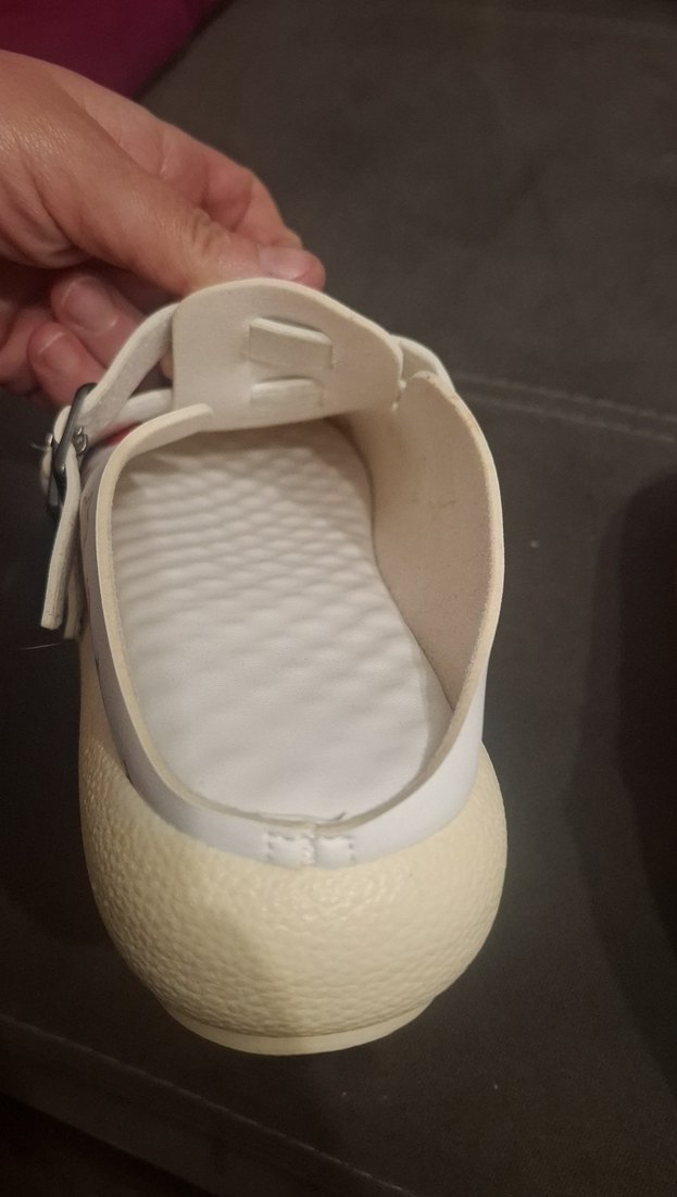 Beyaz Baskılı Kadın Terlikler, Dolgu Topuklu - Görsel 4