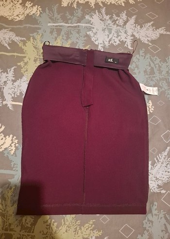 Adil Işık marka xs beden Bordo Drapeli Kadın Kalem Etek - Görsel 5