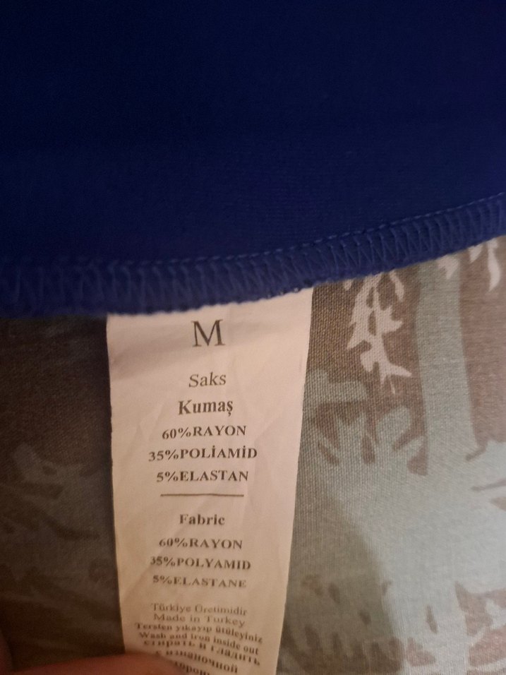 Adl marka Asil Işık M Beden Kadın Mavi Midi Kalem Etek - Görsel 4