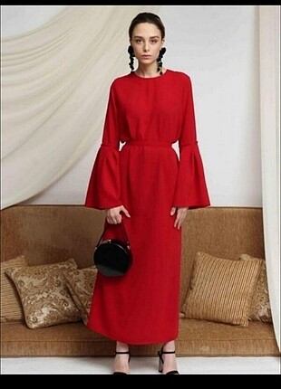 Suud Collection Suud volanlı kol kuşaklı elbise