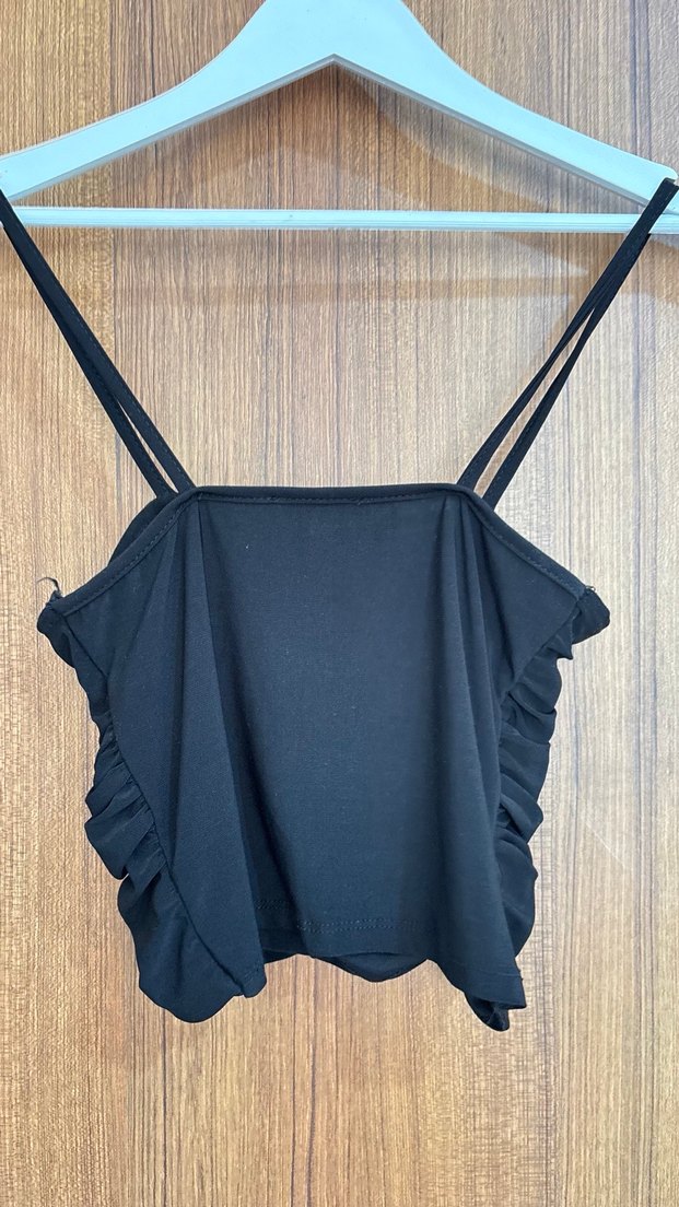 Kadın Siyah Pilili Askılı Büstiyer Mini - Görsel 3