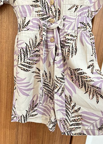 Bohem Tarzı Bej Kısa Tulum - Görsel 3