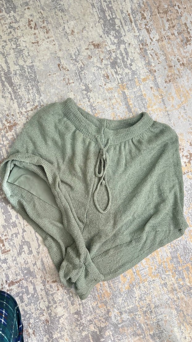 Bohem Kısa Kollu Örgü Pijama Takımı - Görsel 2