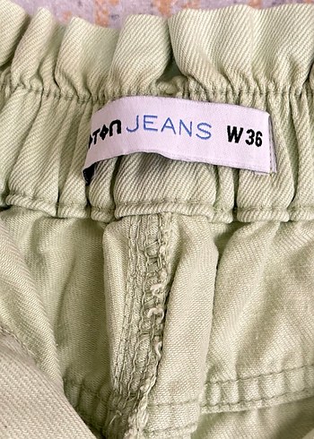 Düğmeli Pastel Yeşil Yüksek Bel Kadın Şort - Görsel 2