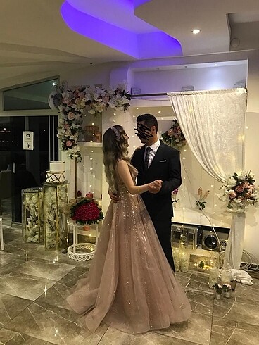 36 Beden pembe Renk Nişan elbisesi