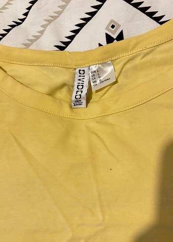 H&M Sarı Kısa Kollu crop Tişört