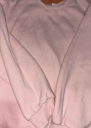 Pembe Kadın Bisiklet Yaka Sweatshirt