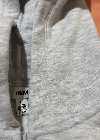 Kız Çocuk Gri Fermuarlı Kapüşonlu Sweatshirt - Görsel 3