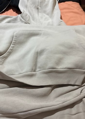 Bej Kapüşonlu Kadın Keten Sweatshirt - Görsel 2