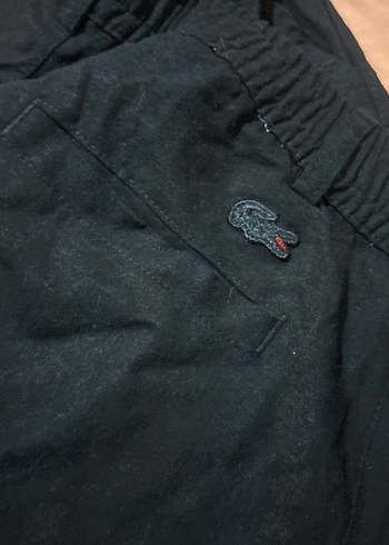 Düğmeli Siyah Keten Kadın Pantolon - Görsel 3