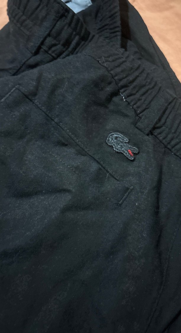 Düğmeli Siyah Keten Kadın Pantolon - Görsel 3