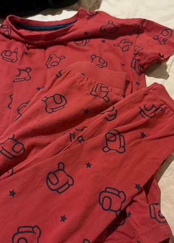 Koyu Kırmızı Baskılı Erkek Pijama Takımı - Görsel 3