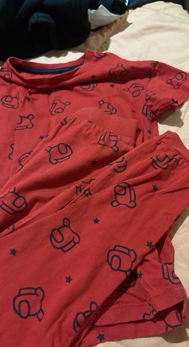 Koyu Kırmızı Baskılı Erkek Pijama Takımı - Görsel 3