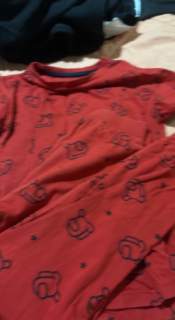 Koyu Kırmızı Baskılı Erkek Pijama Takımı - Görsel 2