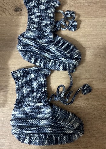 Gri Örgü Bebek Patik - Görsel 2