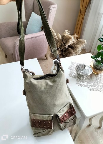 KANVAS ALMAN MALI ASKILI CANTA - Görsel 4